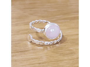 Anillo Cuarzo Rosa Plata925 abierto
