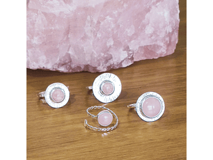 Anillo Cuarzo Rosa Plata925 abierto