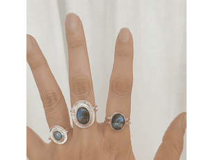 Anillo Labradorita plata 925- ovalado
