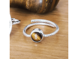 Anillo Ojo de Tigre - plata 925- COPIAR