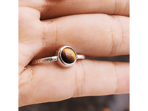 Anillo Ojo de Tigre - plata 925- COPIAR