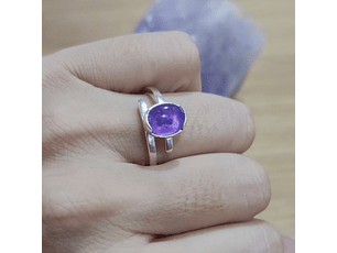  Anillo  con Amatista plata 925- ovalado