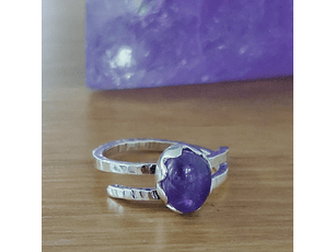  Anillo  con Amatista plata 925- ovalado