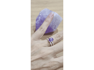  Anillo  con Amatista plata 925- ovalado