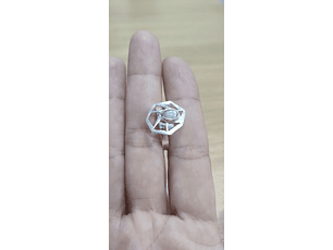 Anillo Labradorita plata 925- geometría