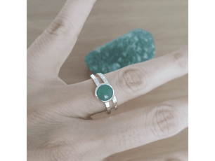 Anillo Aventurina plata 925-