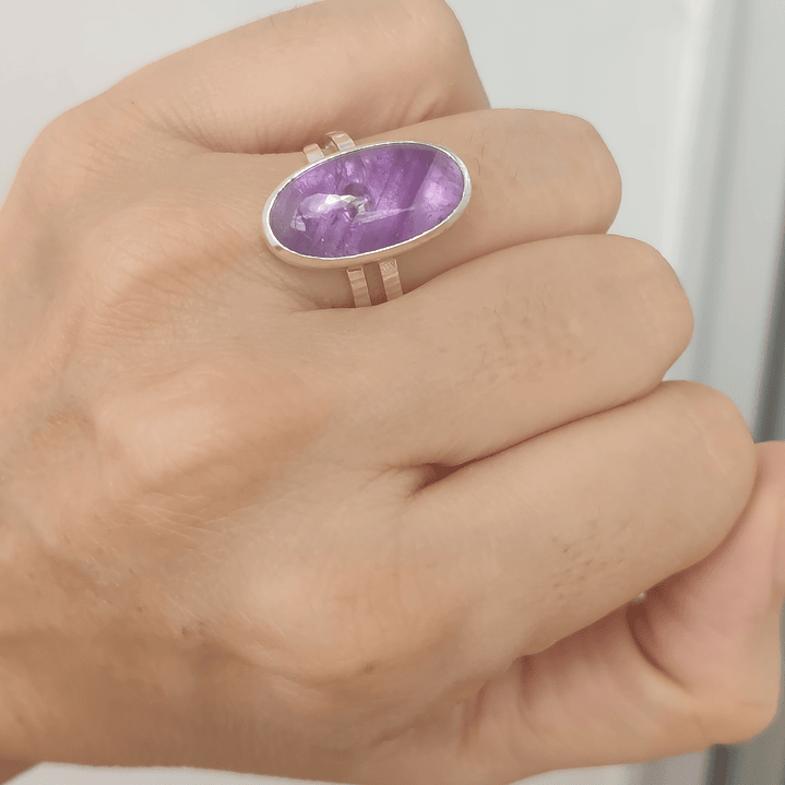  Anillo  con Amatista plata 925- ovalado 2
