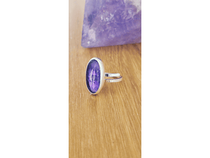  Anillo  con Amatista plata 925- ovalado