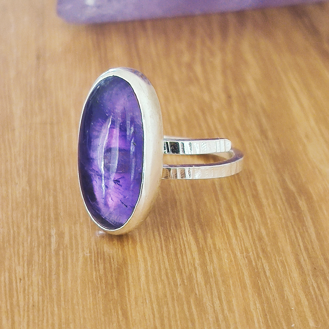  Anillo  con Amatista plata 925- ovalado 1