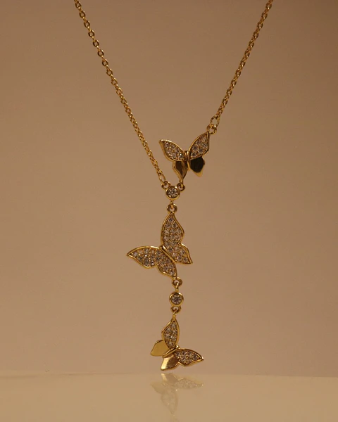 Triple Butterfly Necklace