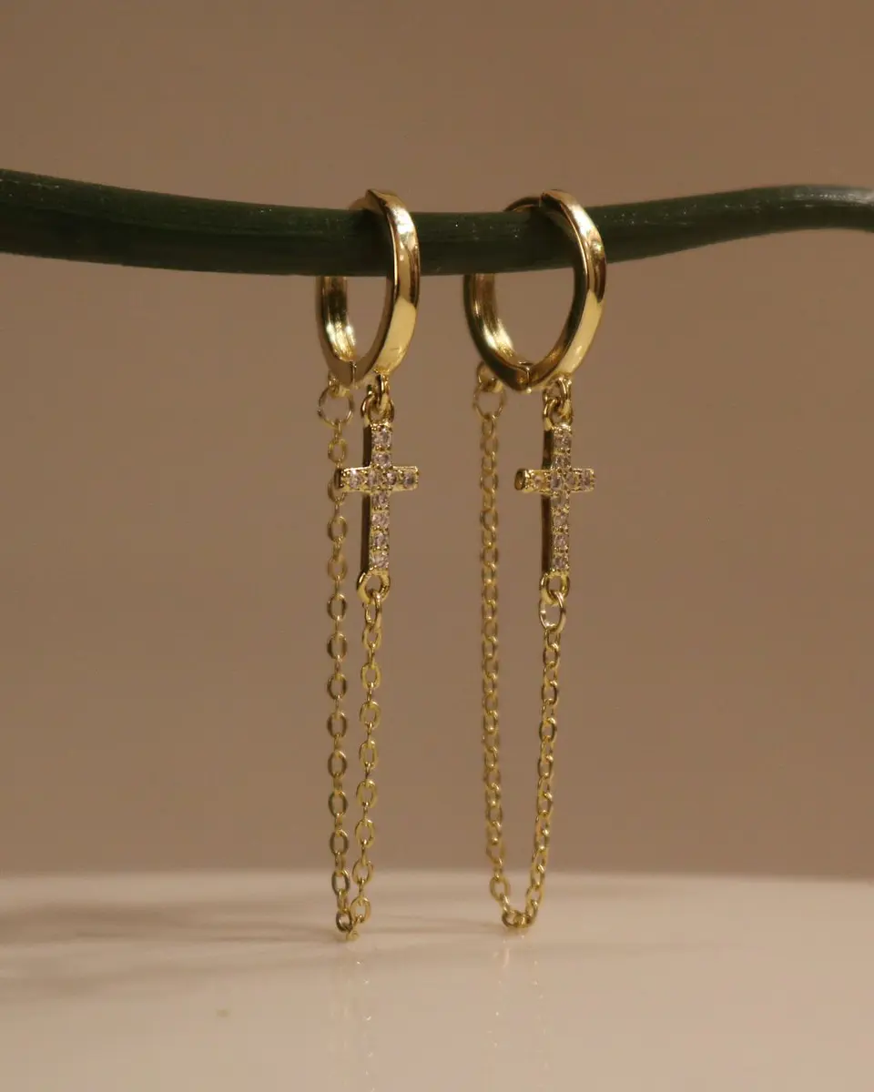 Cross Chain  Earring 1