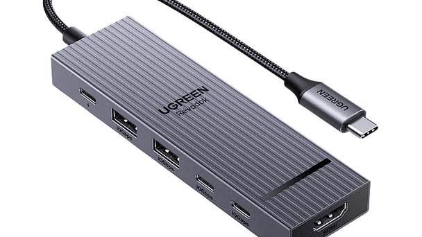 Adaptador multipuerto UGREEN USB C Hub 5 en 1 Revodok 105 4K HDMI, 100 W de potencia 1