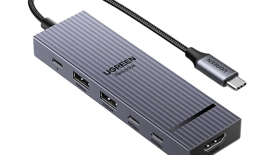 Adaptador multipuerto UGREEN USB C Hub 5 en 1 Revodok 105 4K HDMI, 100 W de potencia 1