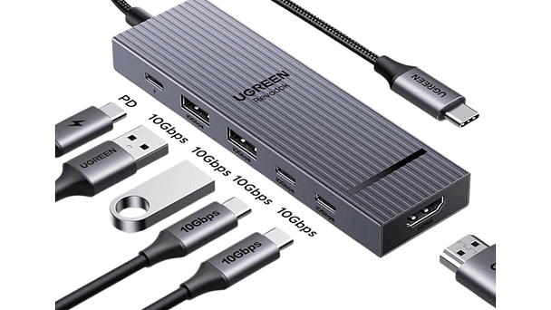 Adaptador multipuerto UGREEN USB C Hub 5 en 1 Revodok 105 4K HDMI, 100 W de potencia 2
