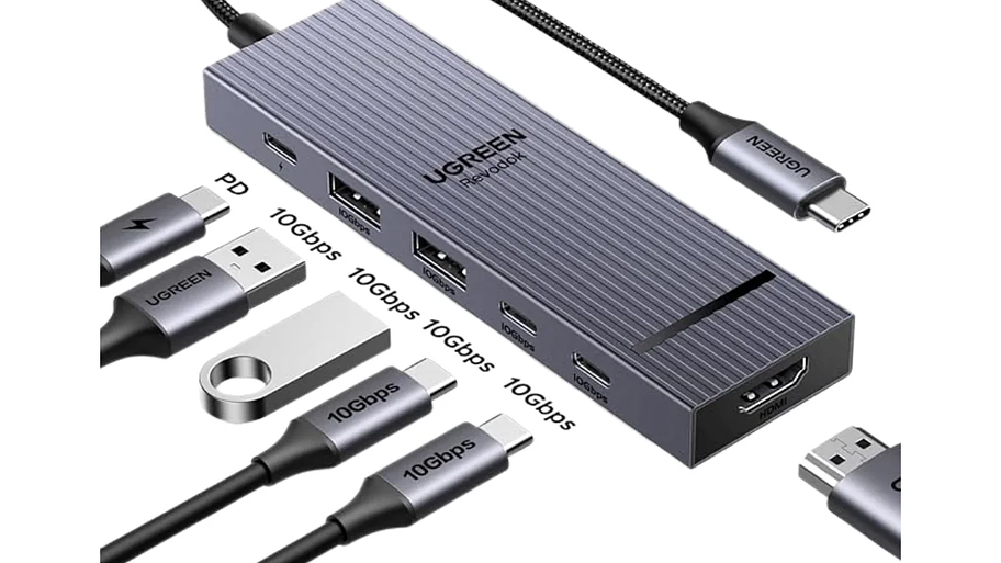 Adaptador multipuerto UGREEN USB C Hub 5 en 1 Revodok 105 4K HDMI, 100 W de potencia 2