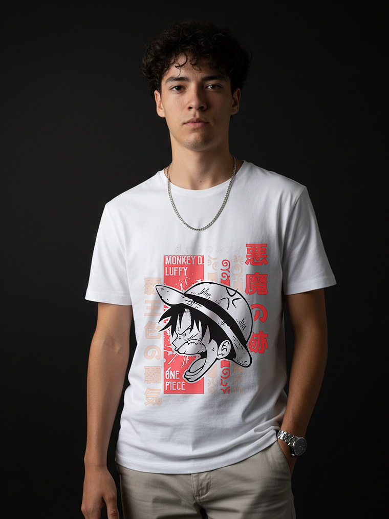 POLERA ZOMFITT ONE PICE LUFFY SOMBRERO DE PAJA 2 1