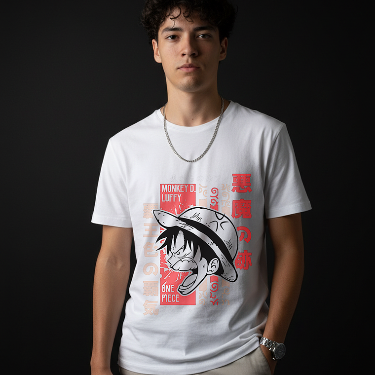 POLERA ZOMFITT ONE PICE LUFFY SOMBRERO DE PAJA 2 1