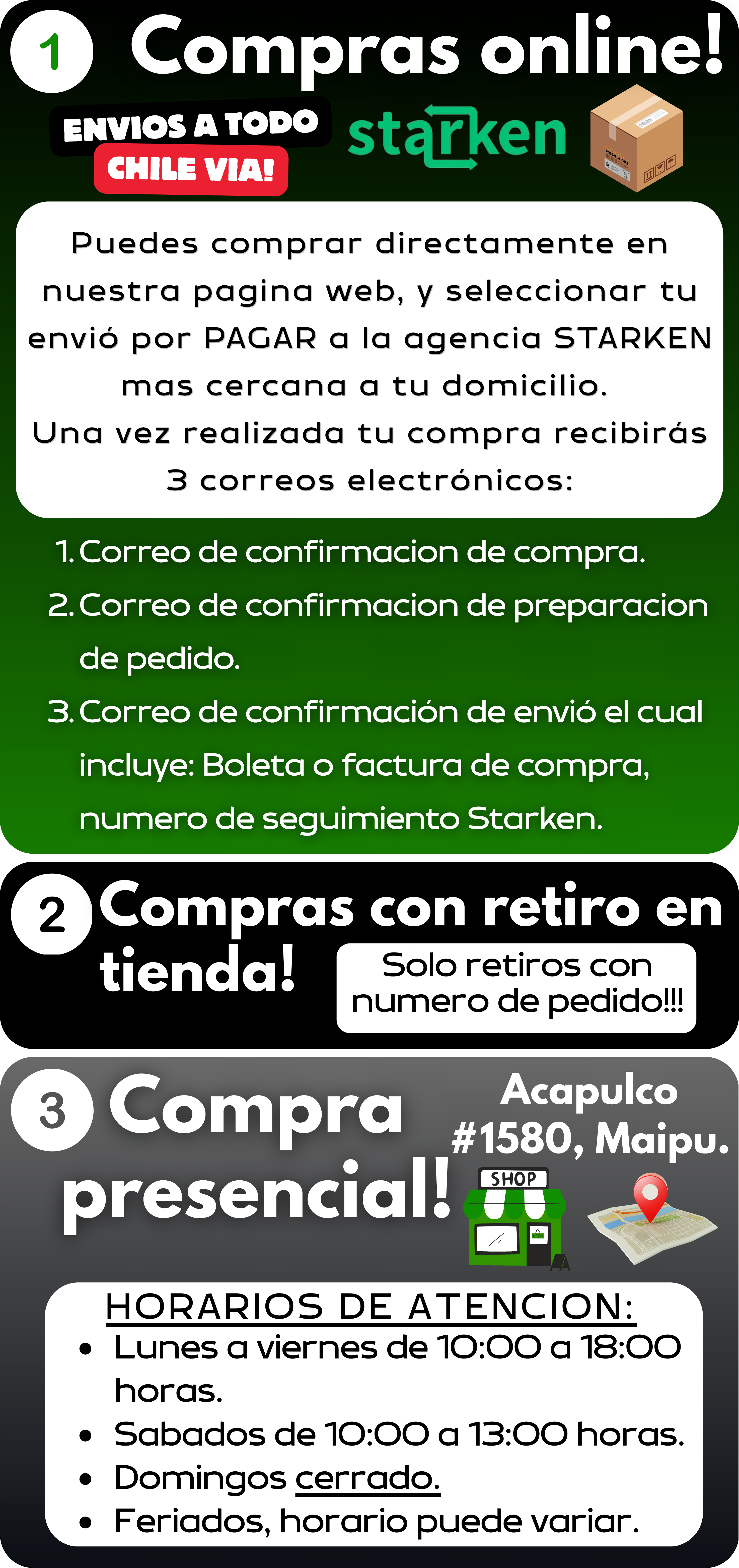 Como comprar y Formas de envió.