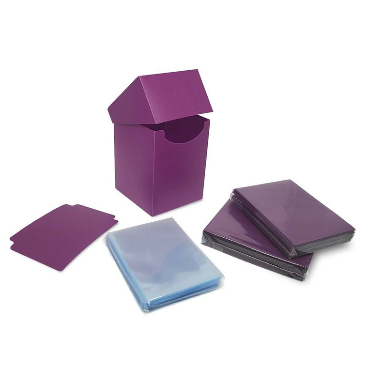 Combo Pack - Deckbox/Protectores/Protectores Perfect Fit - Morado (Estándar) 2