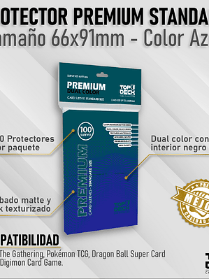 Protectores Premium | TOPDECK Standard 66x91mm color Azul