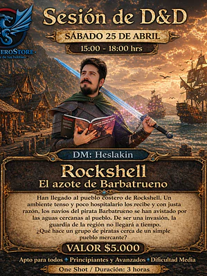 Sesión DnD Zona Cero Store - Rockshell: El Azote de Barbatrueno