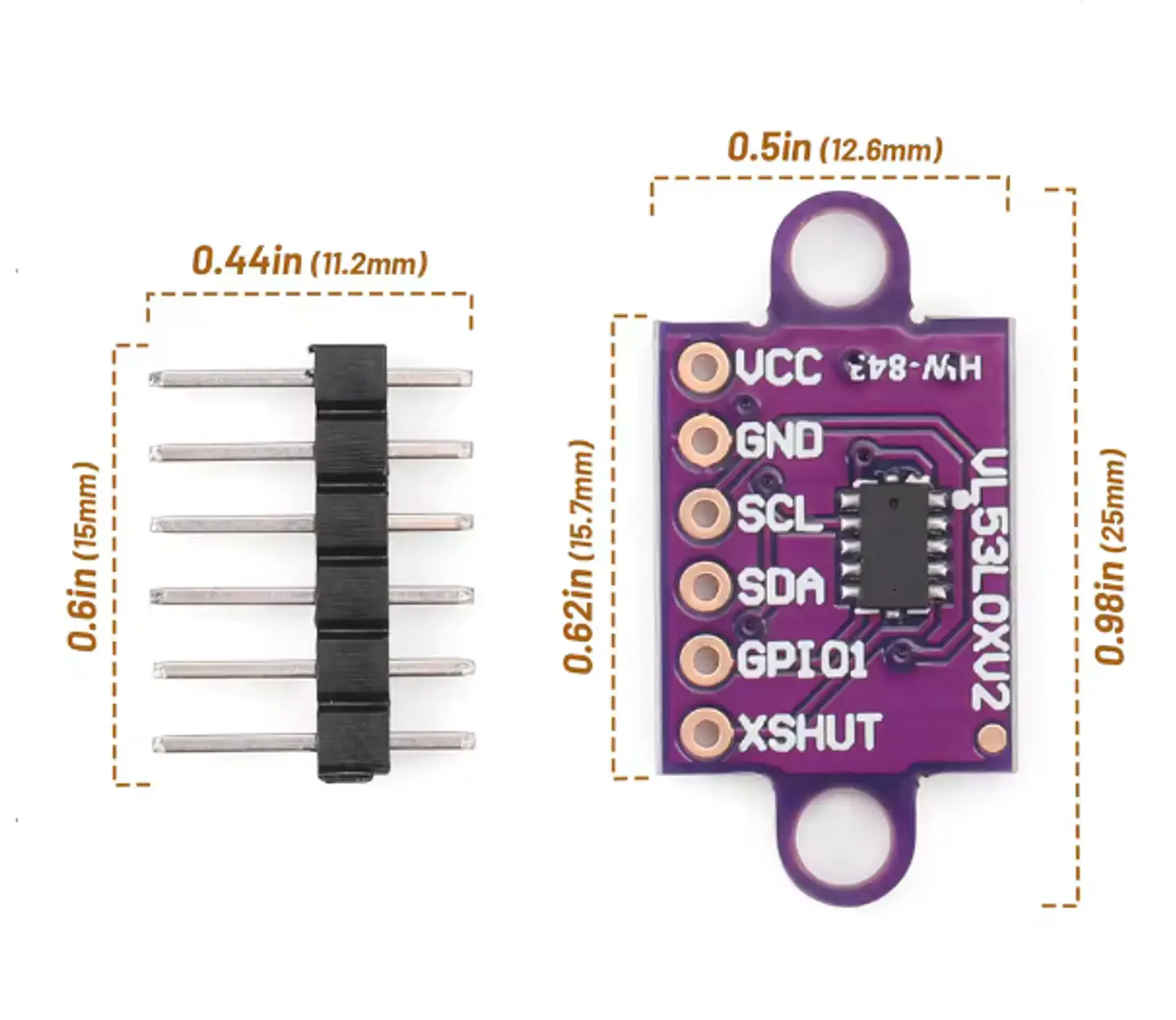 Sensor de Distancia TOF VL53L0X 1
