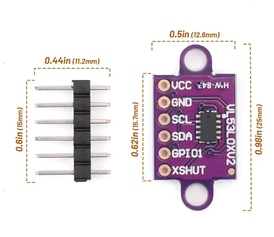Sensor de Distancia TOF VL53L0X 1