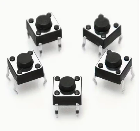 Pulsadores de 6x6x4.3mm 4 pines pack 5 unidades 