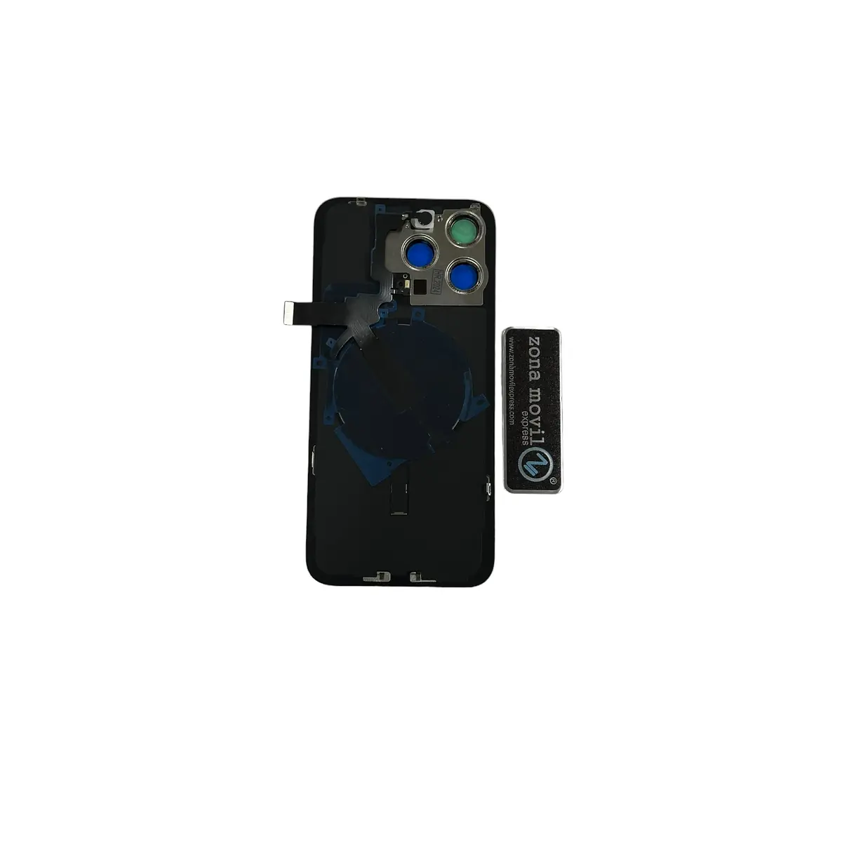 Vitre arrière assemblée - iPhone 15 ProMax - Titane Noir - NFC + FLASH