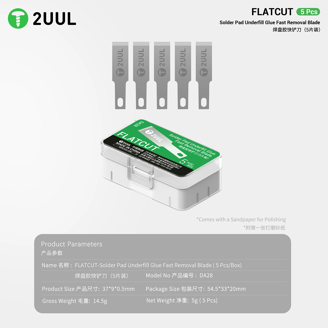 Cuchilla X5 plana 2UUL DA28 2