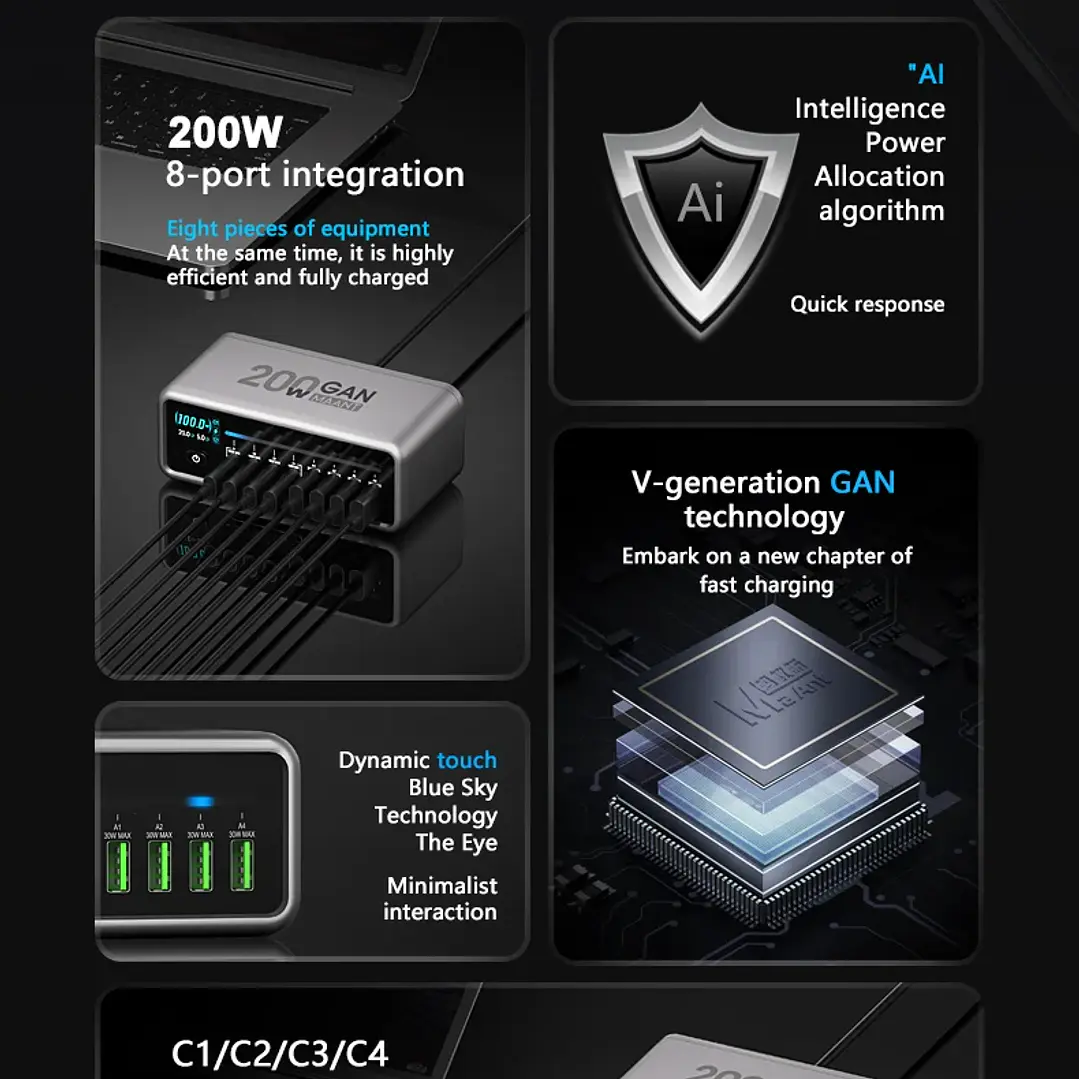 Multipuerto 200W MaAnt MT-P200 4