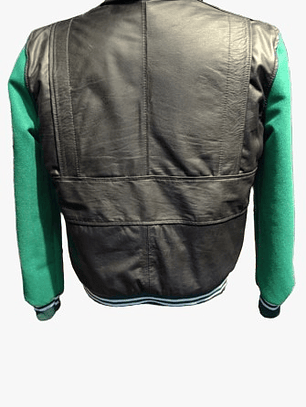 Chaqueta Varsity Verde con Negro 