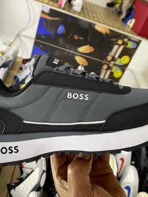 BOSS Titanium Runn Sneakers Gris con detalles Blanco 