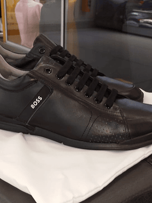 Tenis Hugo Boss Low Top en Cuero color Negro 