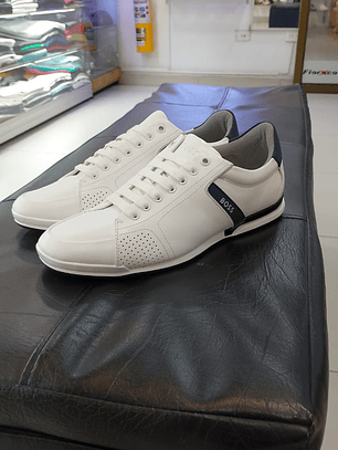 Hugo Boss Low Top Sneakers Blanco con detalles Azul 