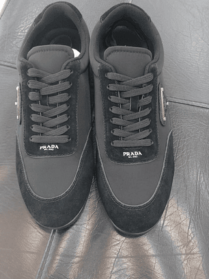Prada Milano – Nylon & Suede Sneakers Negro 