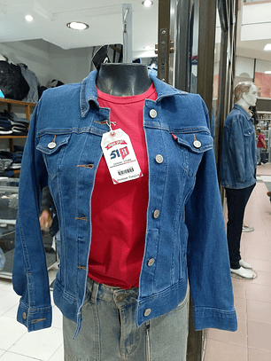 Chaqueta de Jean Mujer Azul 