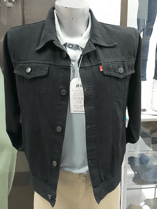Chaqueta de Jean Negra Estilo Trucker 