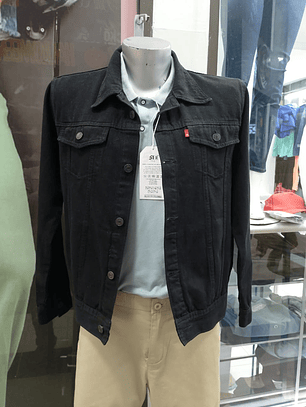 Chaqueta de Jean Negra Estilo Trucker 