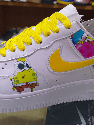 Nike Air Force 1 Personalizado con Diseño de Bob Esponja 