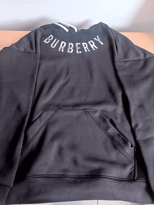 Buzo Burberry Negra tipo Hoodie 