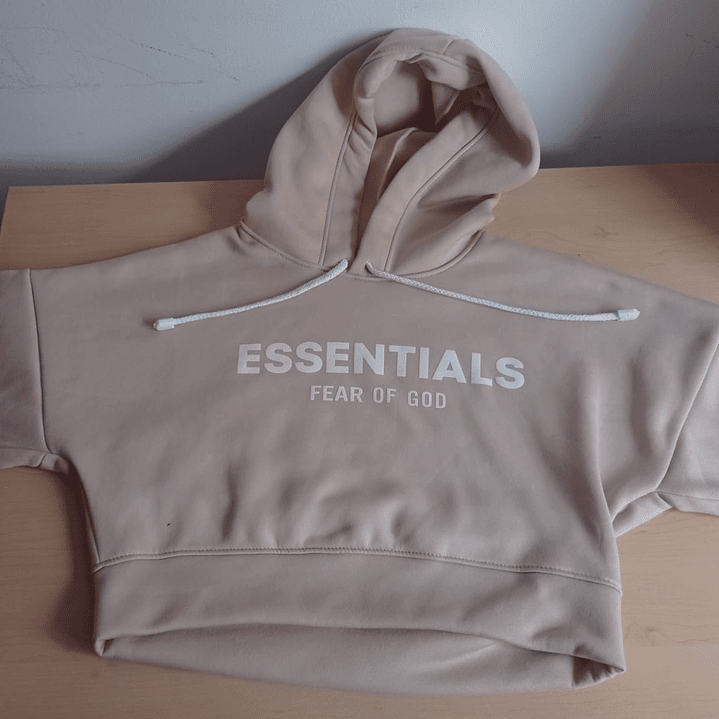 Top Essentials Fear of God Beige Claro Mujer  1