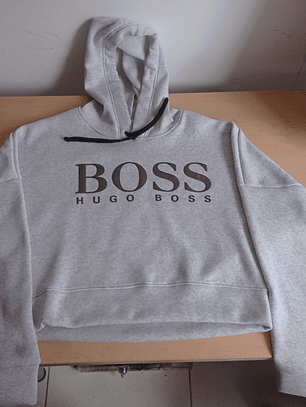 Top tipo Hoodie HUGO BOSS Gris Jaspeado Mujer 