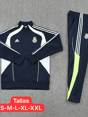 Sudadera Real Madrid Adidas Negro con Blanco Oficial