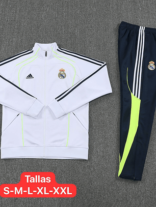Sudadera Real Madrid Adidas Blanco con Negro Oficial