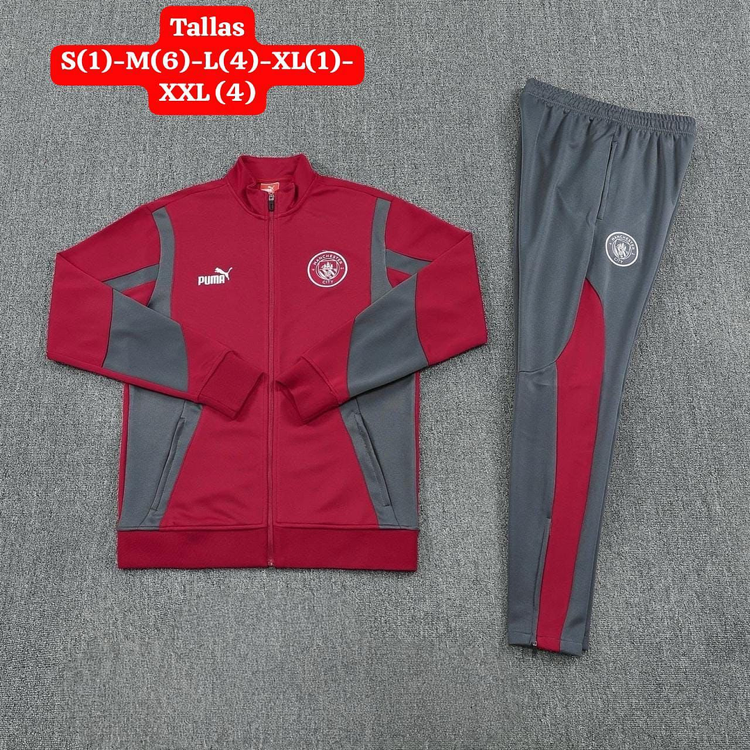 Sudadera Manchester City Puma Rojo con Gris Oficial 1