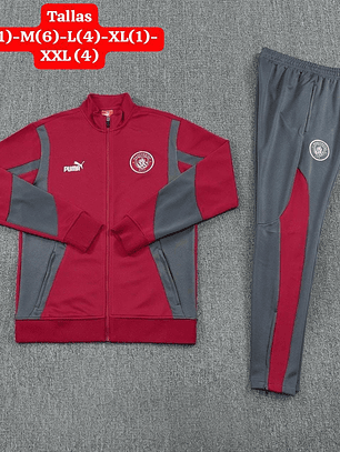 Sudadera Manchester City Puma Rojo con Gris Oficial