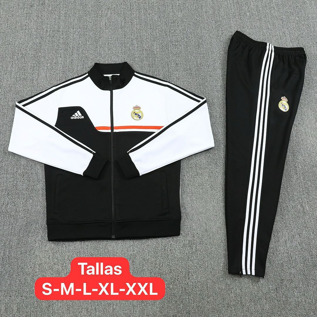 Sudadera Real Madrid Adidas Negro con Blanco Oficial 1
