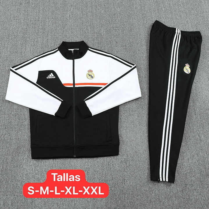 Sudadera Real Madrid Adidas Negro con Blanco Oficial 1