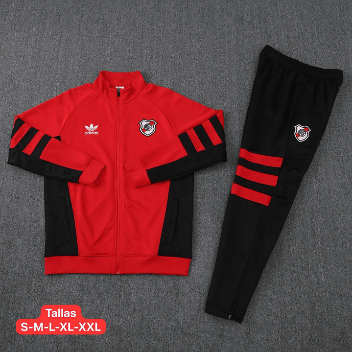 Sudadera River Plate Adidas Rojo con Negro Oficial 1